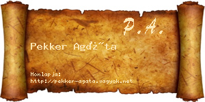 Pekker Agáta névjegykártya